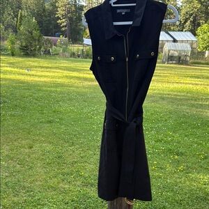 Sharagano Black Sleeveless Jean Jacket